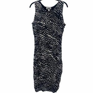 Intermission Black White Side Ruch Sleeveless Body Con Dress 14